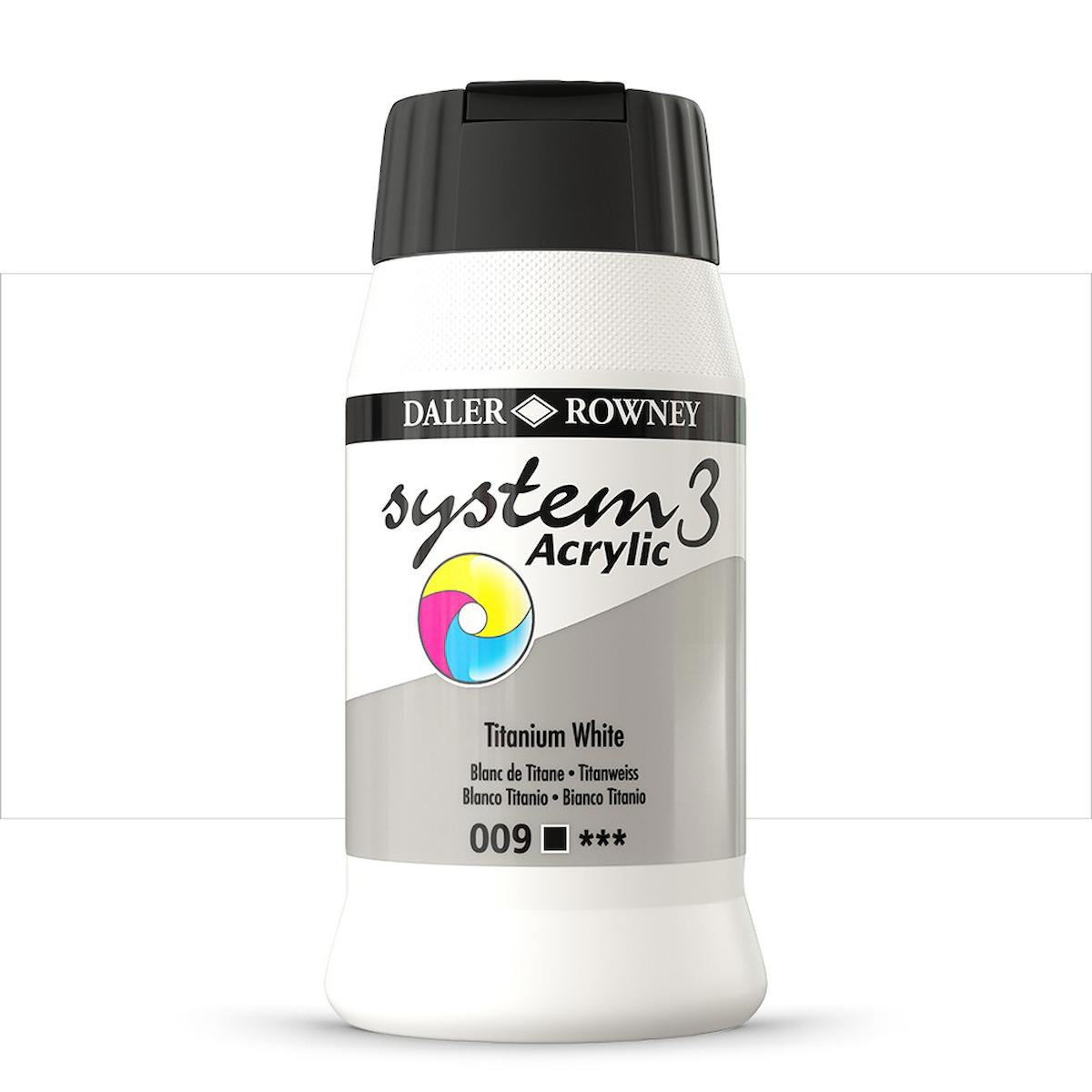 Daler Rowney System 3 Akrilik Boya 500ml 009 Titanium White