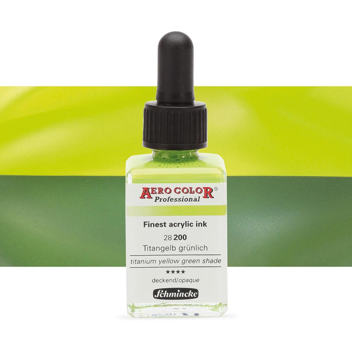 Schmincke Aero Color Professional Finest Akrilik ink. 28ml Tit. Yellow Green Shade 200