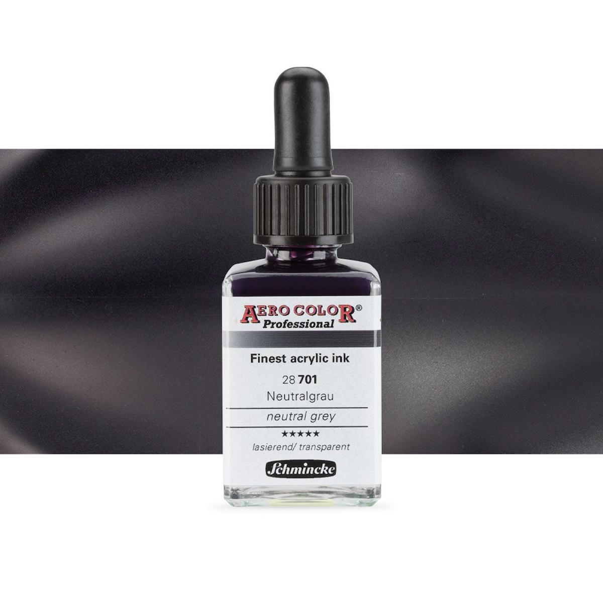 Schmincke Aero Color Professional Finest Akrilik ink. 28ml Neutral Grey 701