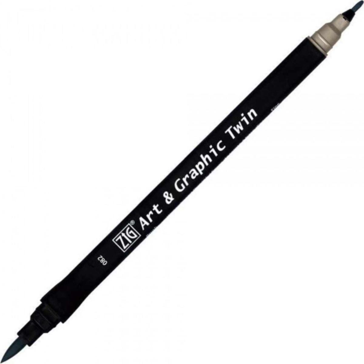 Zig Art & Graphic Twin TUT-80 Fırça Uçlu Marker Blue Gray 083