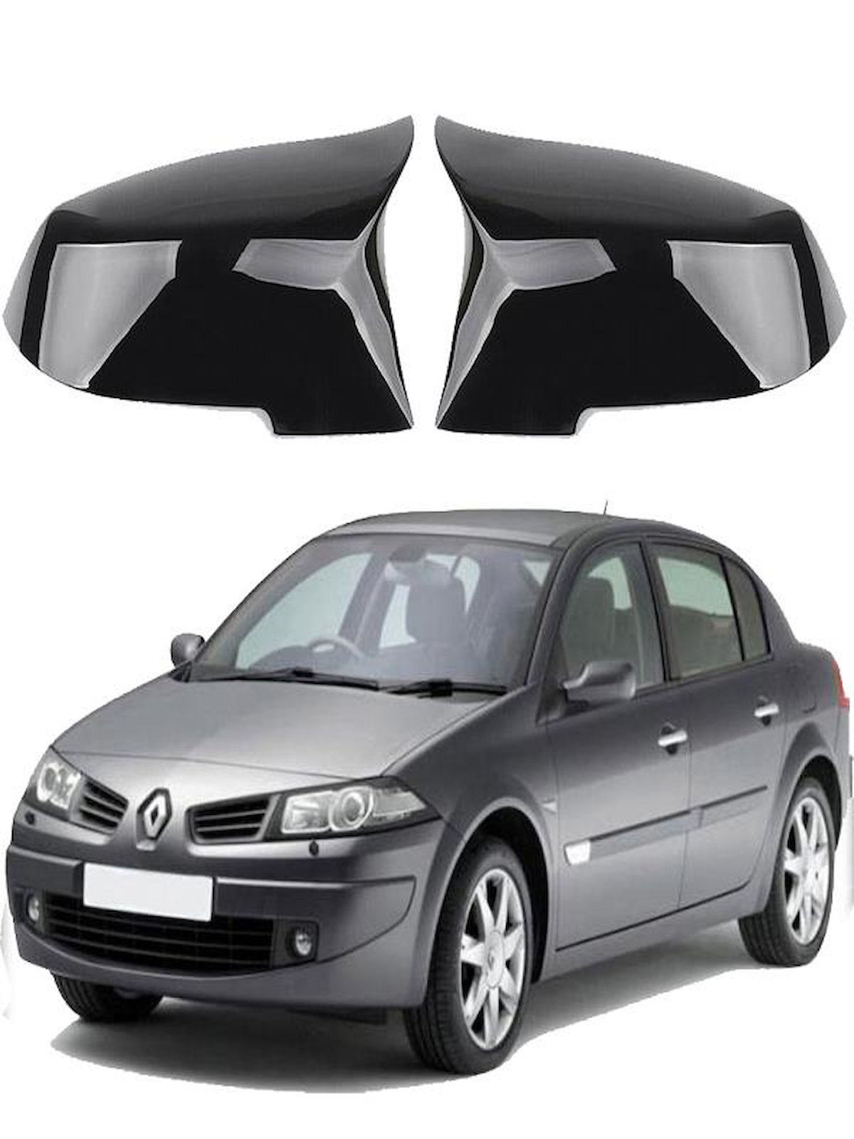 Renault Megane 2 Araca Özel Batman Yarasa Ayna Kapağı Pianoblack