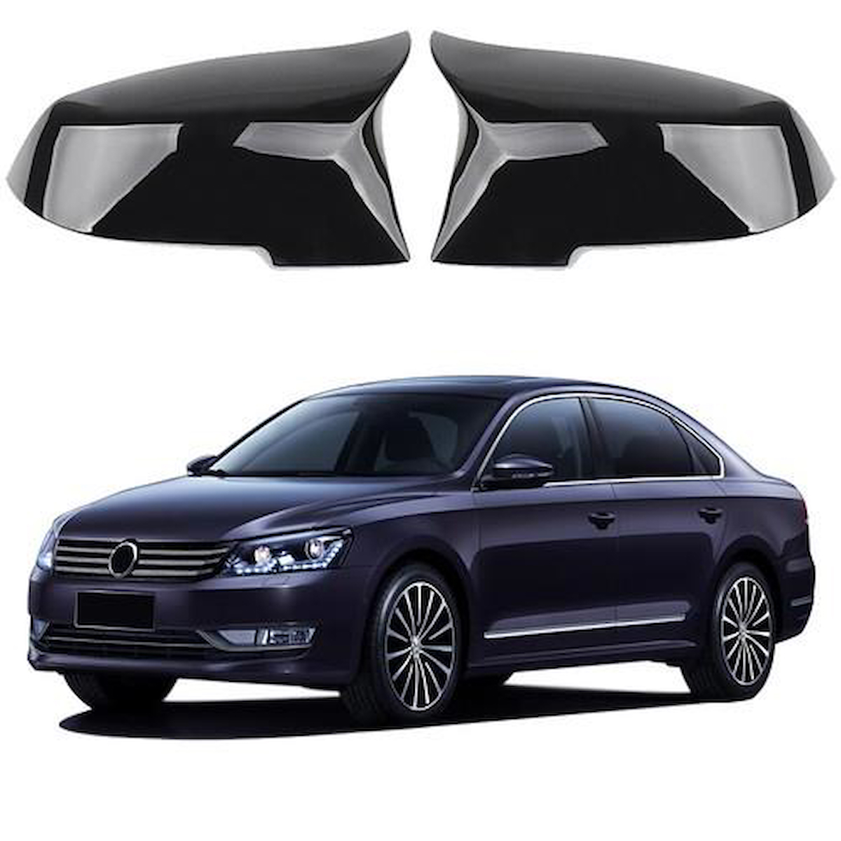 Volkswagen Passat B7 2011-2014 Araca Özel Batman Yarasa Ayna Kapağı Pianoblack