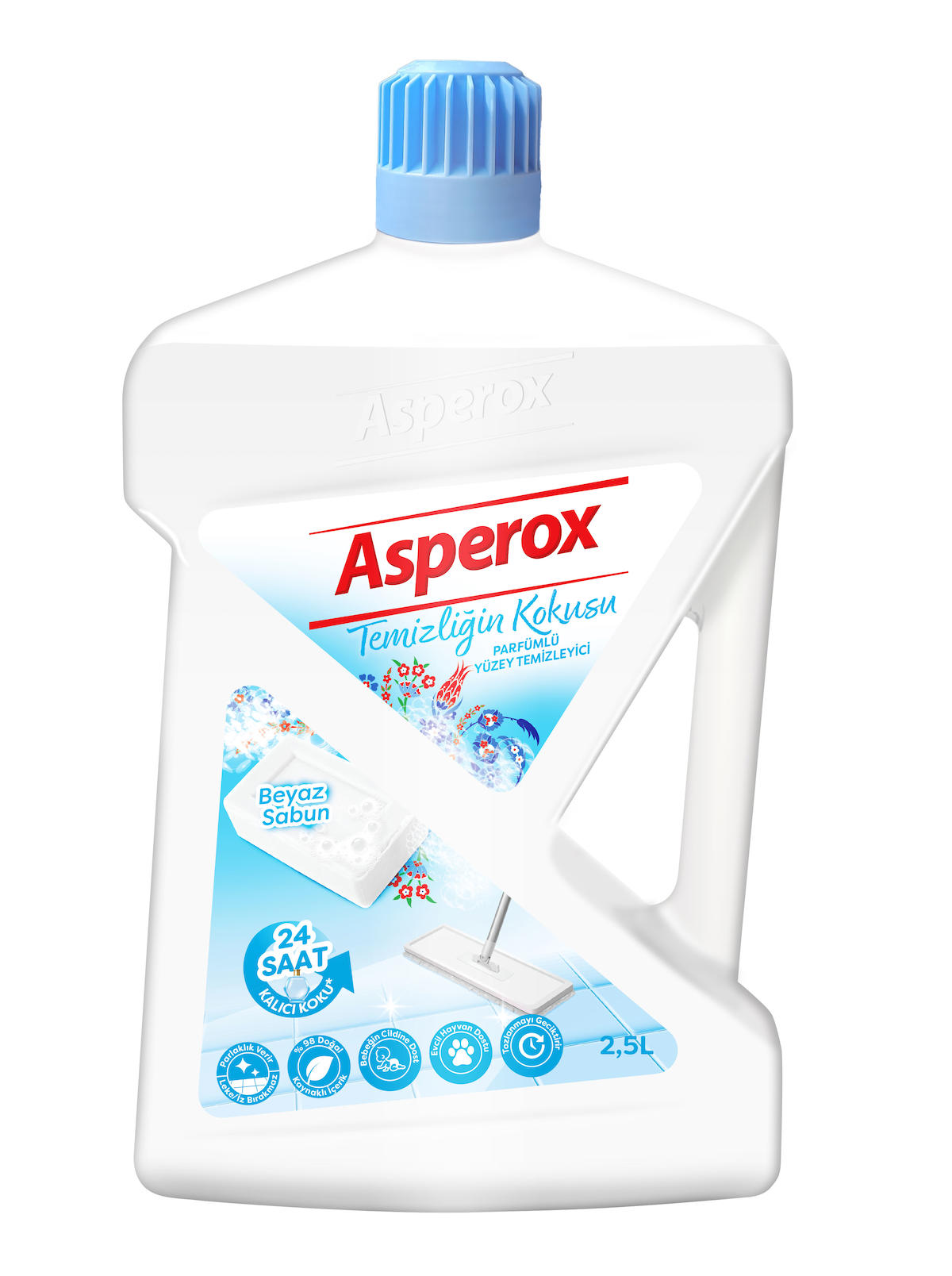 Asperox Temizliğin Kokusu Beyaz Sabun Yüzey Temizleyici 2.5 lt