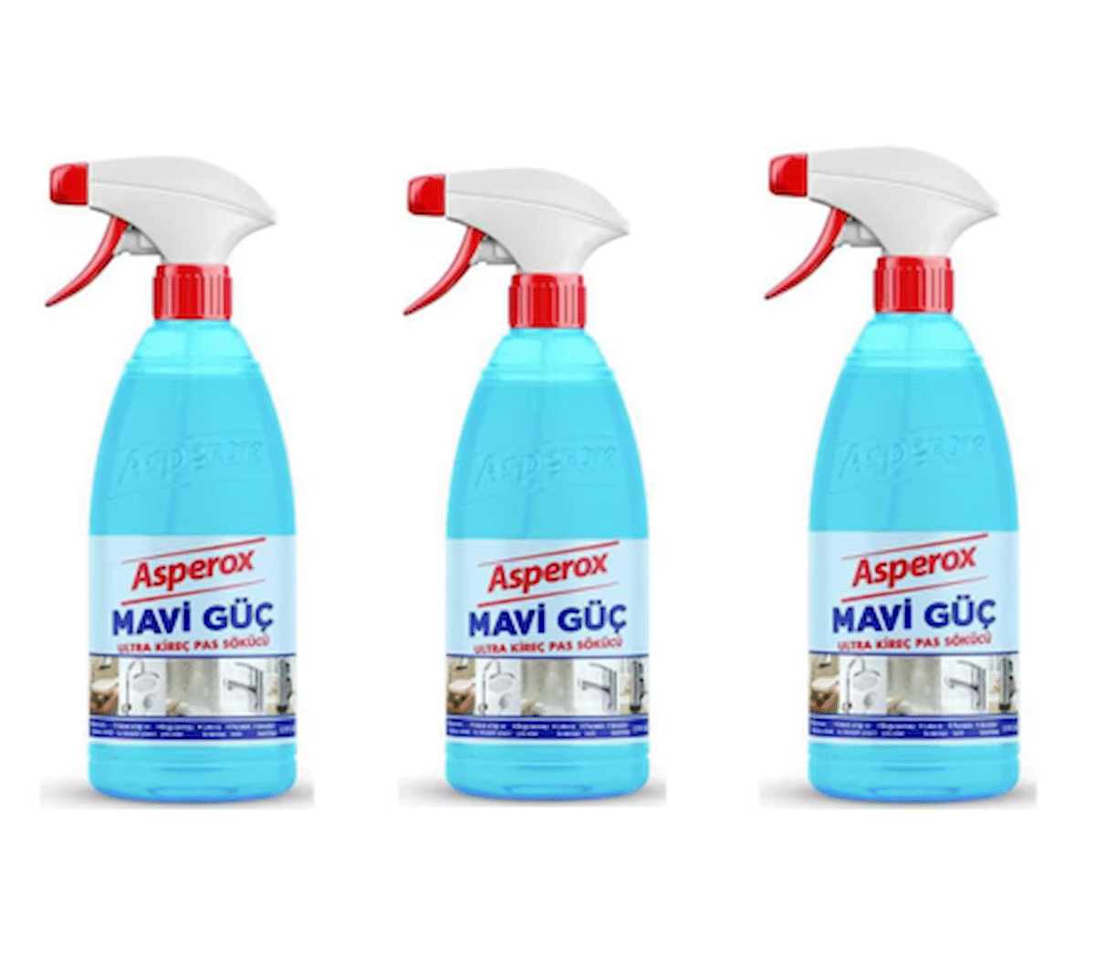 Asperox Mavi Güç Sprey Yüzey Temizleyici 1 lt 3 Adet