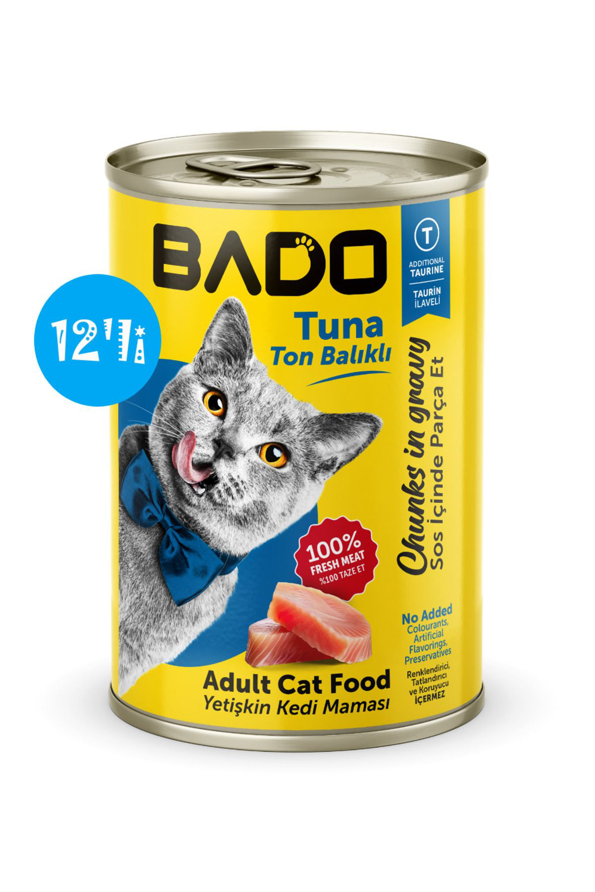 Bado Yetişkin Yaş Kedi Maması Ton Balıklı 400Gr 12'li