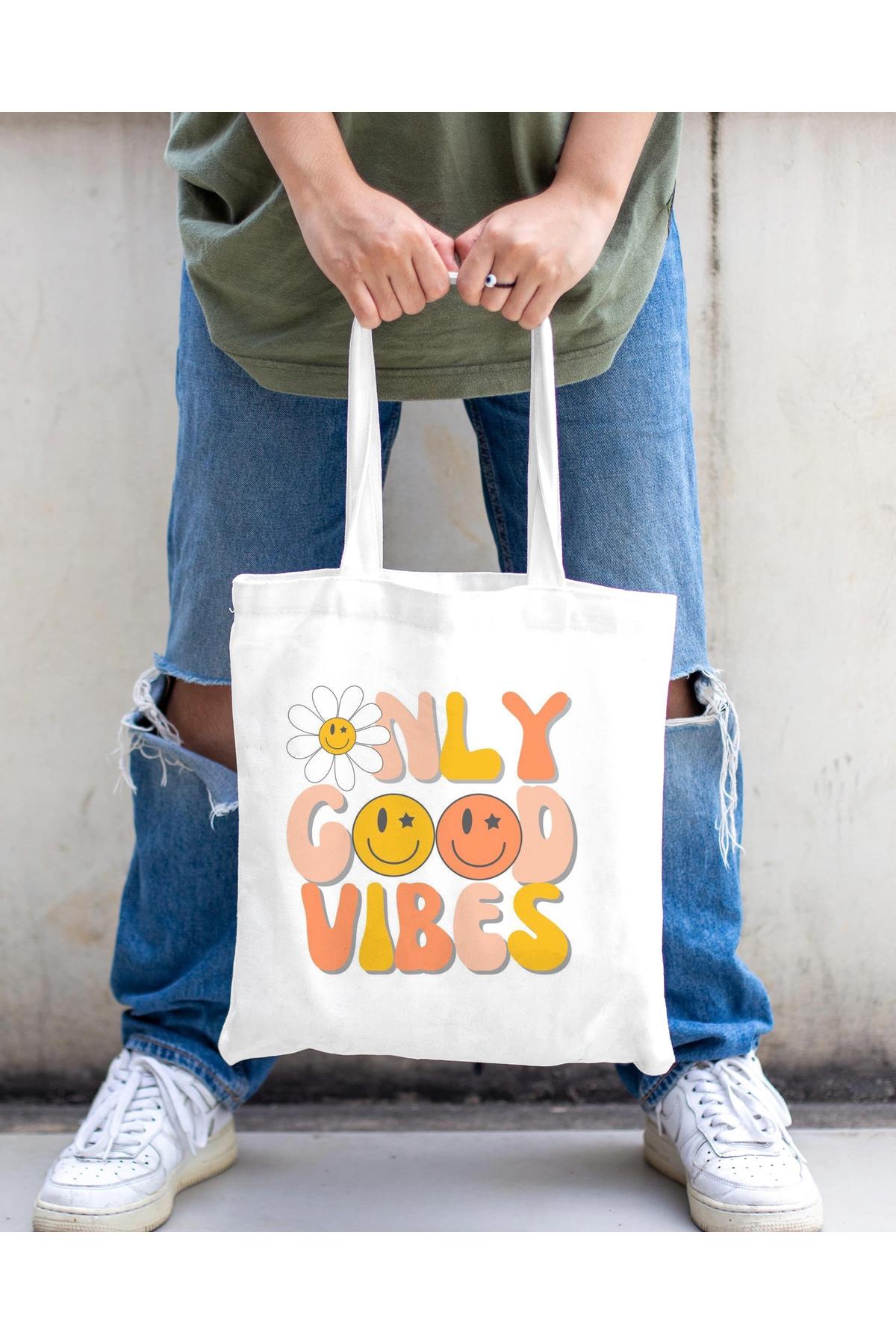 Only Good Vibes Baskılı Bez Çanta