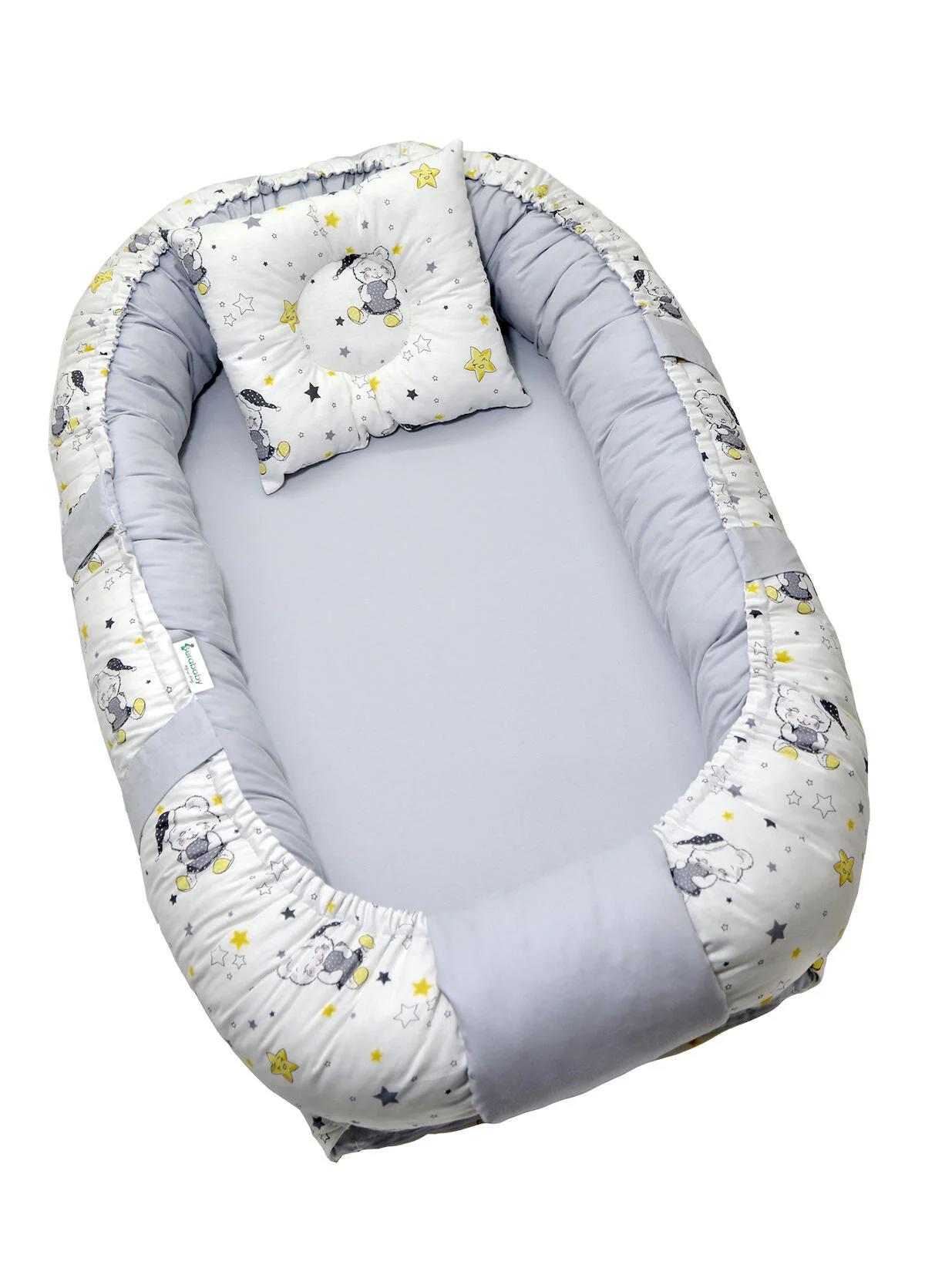 Berababy Deluxe Babynest Gri Ayıcık Model Bebek Yuvası