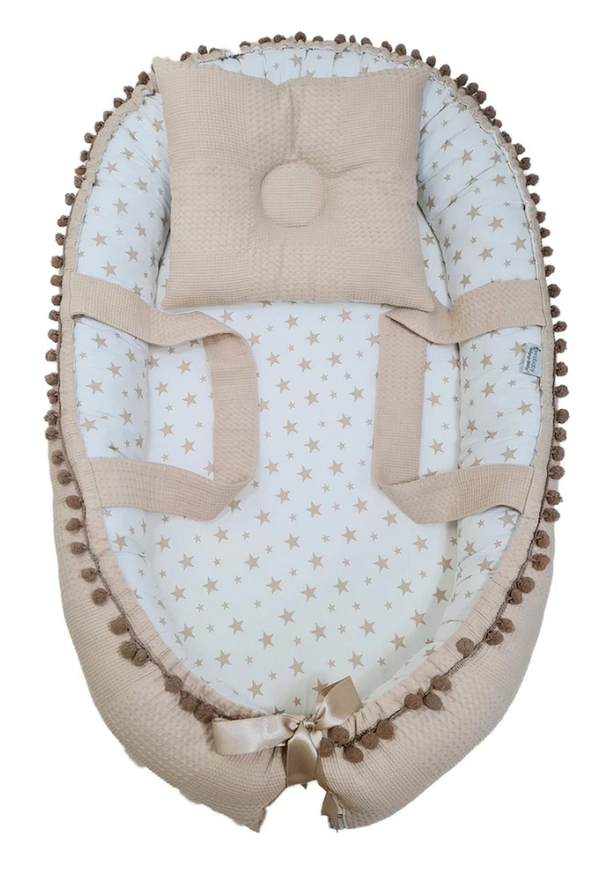 Berababy Deluxe Babynest Kahverengi Müslin Babynest