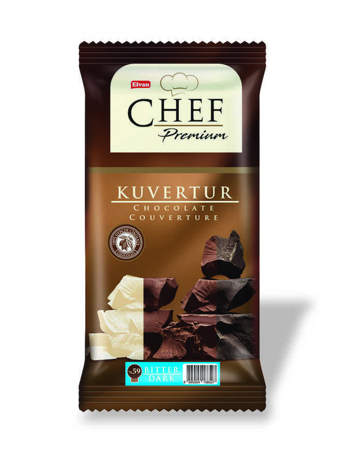 Chef Premium Yüzde 59 Bitter Mini Kuvertür 200 Gr. (1Adet)