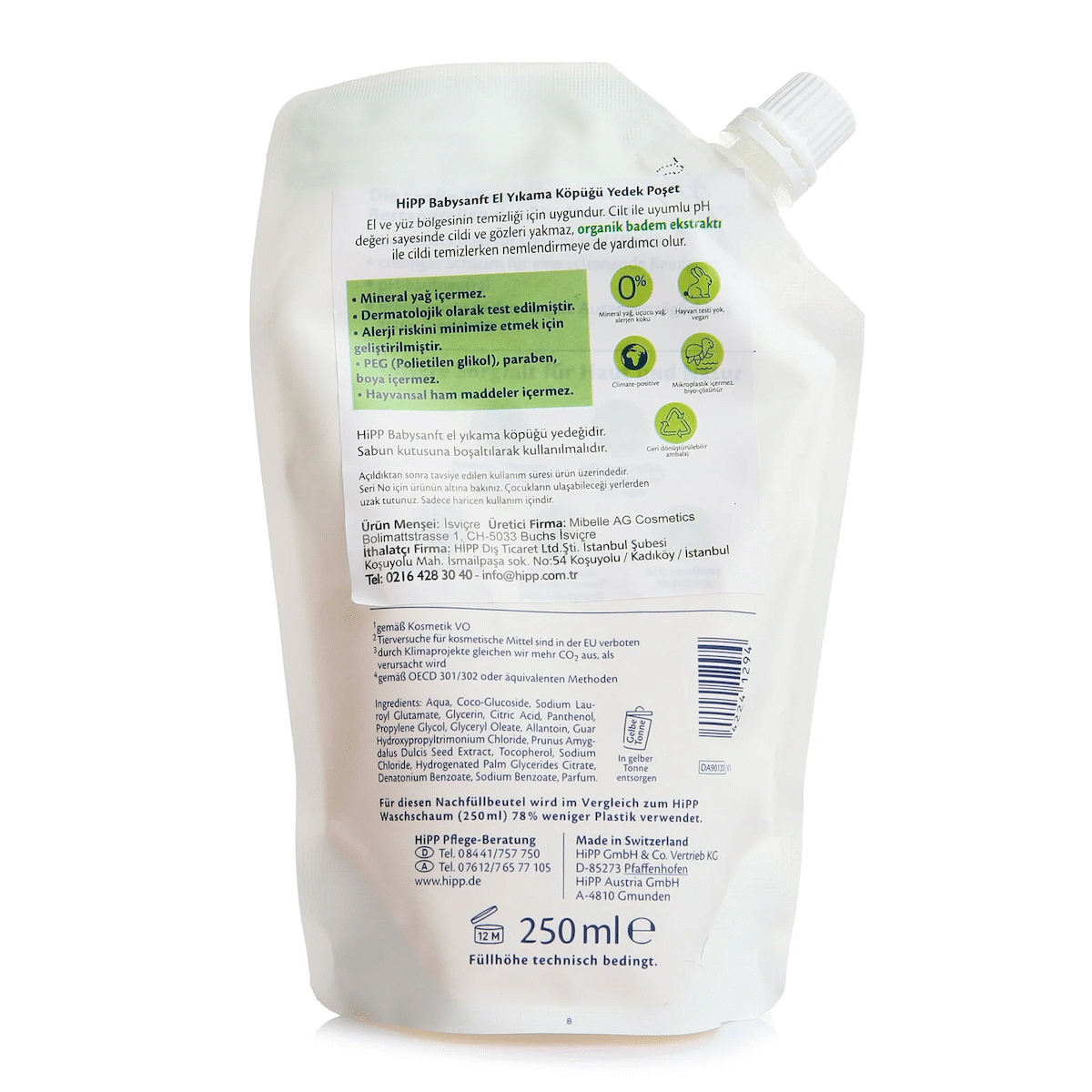 Hipp Babysanft Bebek El Yıkama Köpüğü Yedek Poşet 250 ml