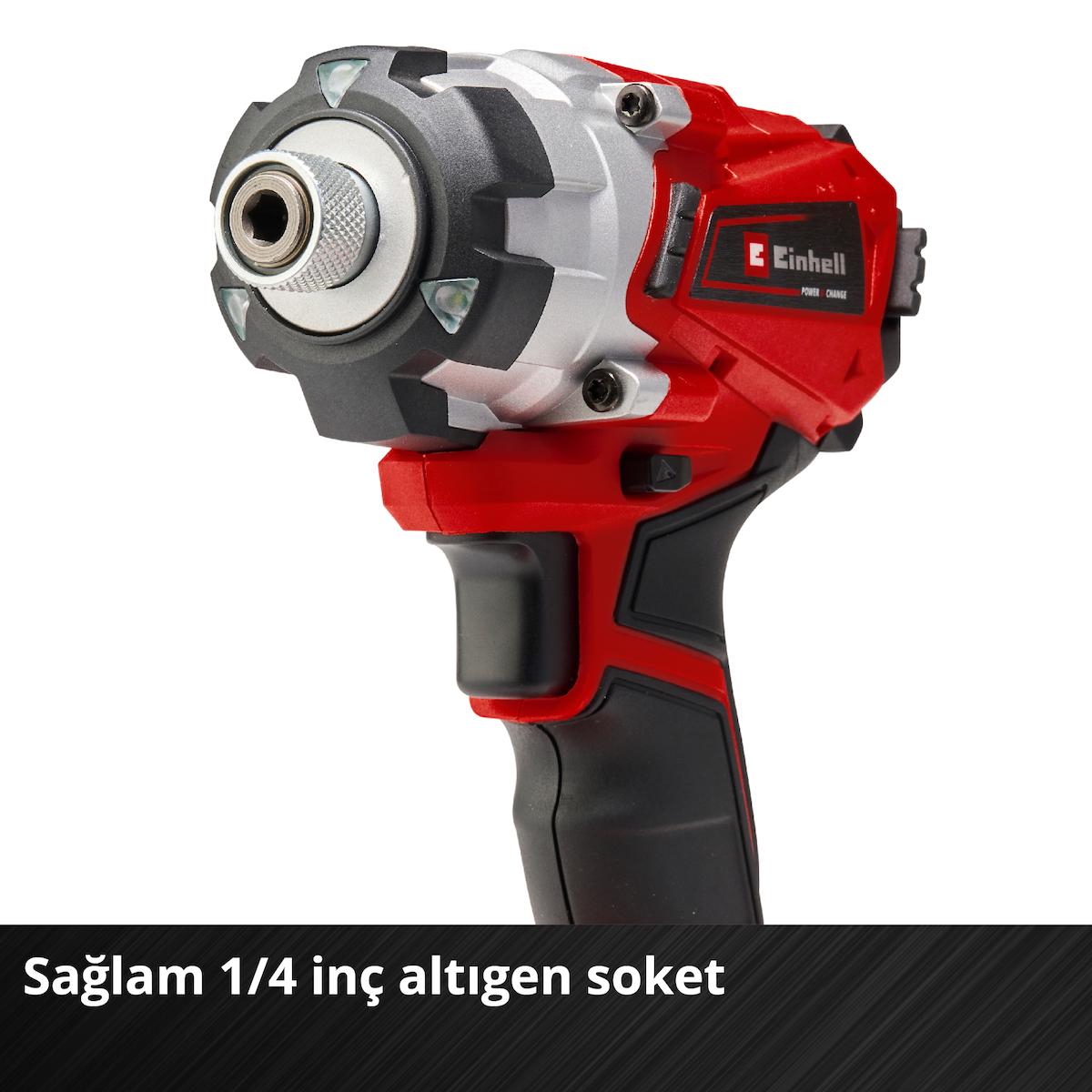 Einhell TE-CI 18/1 Li, Akülü Torklu Vidalama Seti (2,5 Ah Akü ve Şarj Cihazı, 28 Parça Uç Seti Dahildir)