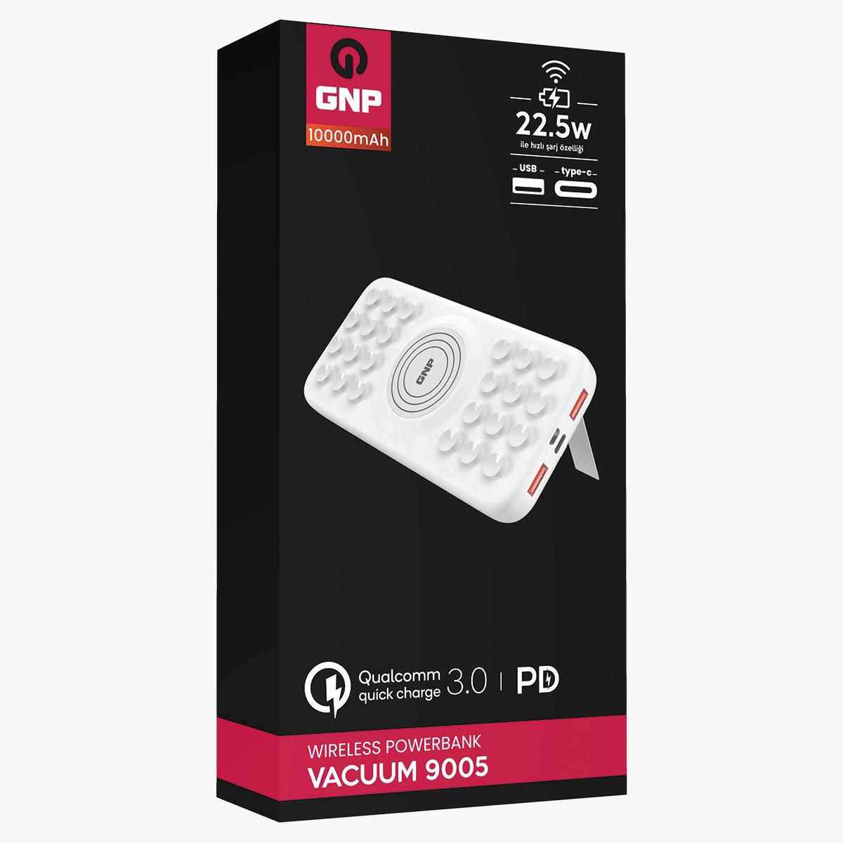 GNP VACUUM 9005 WIRELESS POWERBANK SİYAH