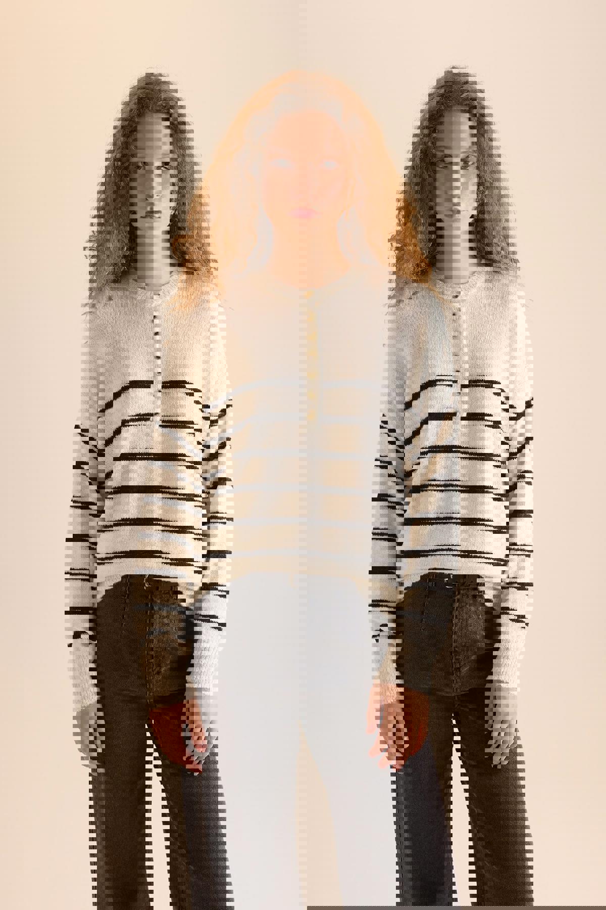 Relax Fit Düğmeli Yaka Triko Kazak