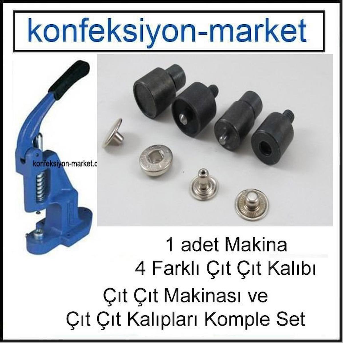 Çıt çıt Çakma Makinası ve 4 Farklı Kalıp Komple Set