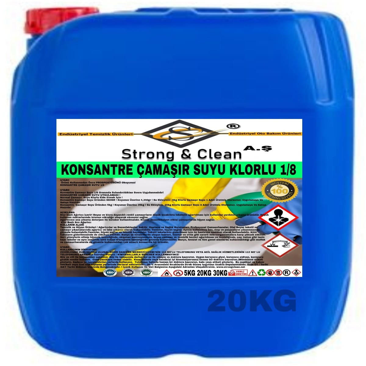 Çamaşır Suyu Extra Konsantre 1/8 20 Kg