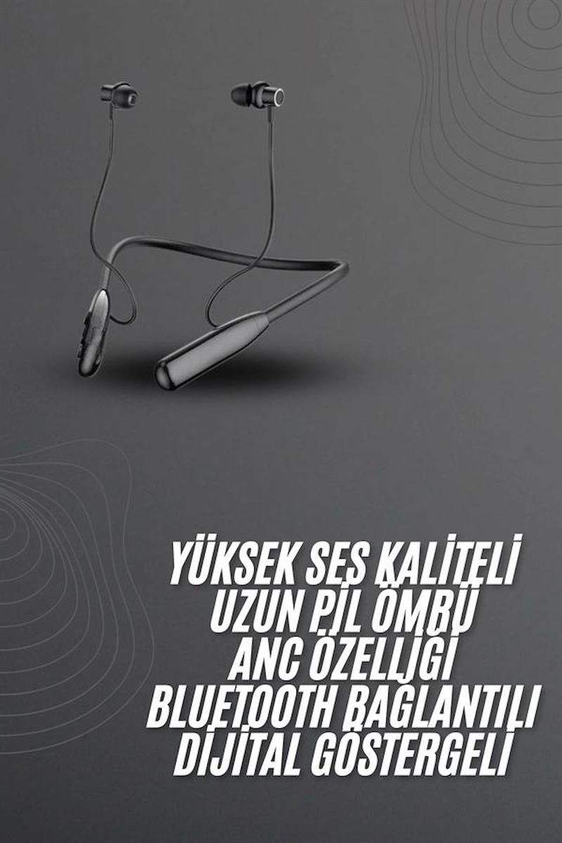 100 Saat Bluetooth Kulaklık Dijital Göstergeli ANC Özelliği Kablolu