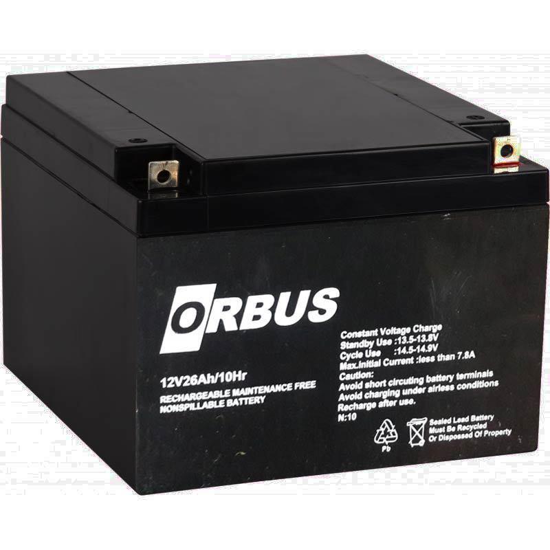 ORBUS 12 V 26 Ah 176*166*125 mm 'TSE SERTİFİKALI' KURU AKÜ 6 Ay G