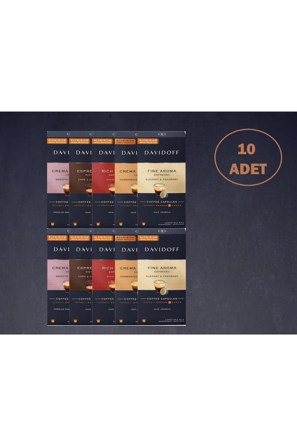 DAVİDOFF 10X10 Adet Kapsül Kahve (Nespresso Uyumlu) davidoff 5 çeşit