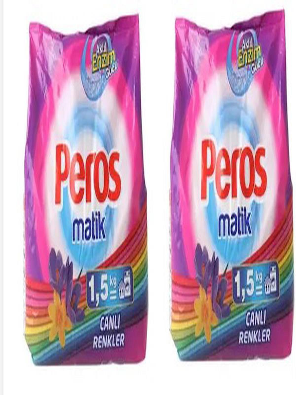 Peros 1.5 Kg Matik Canlı Renkler Toz Çamaşır Deterjanı(2 ADET ...