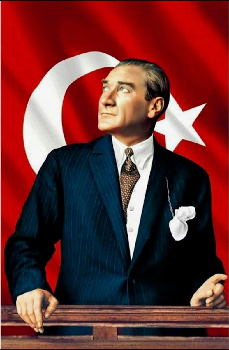 150x225 Cm Atatürk Baskılı Türk Bayrağı Dijital Baskı Raşel Kumaş