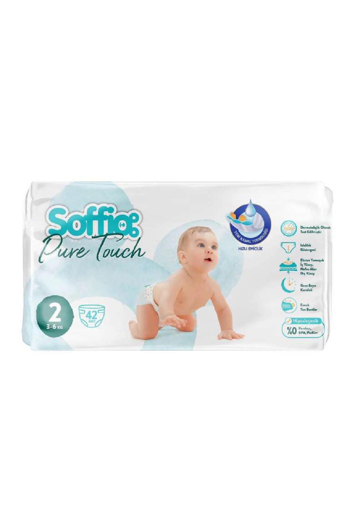 Pure Touch Bebek Bezi Islaklık Göstergeli No:2 42 adet