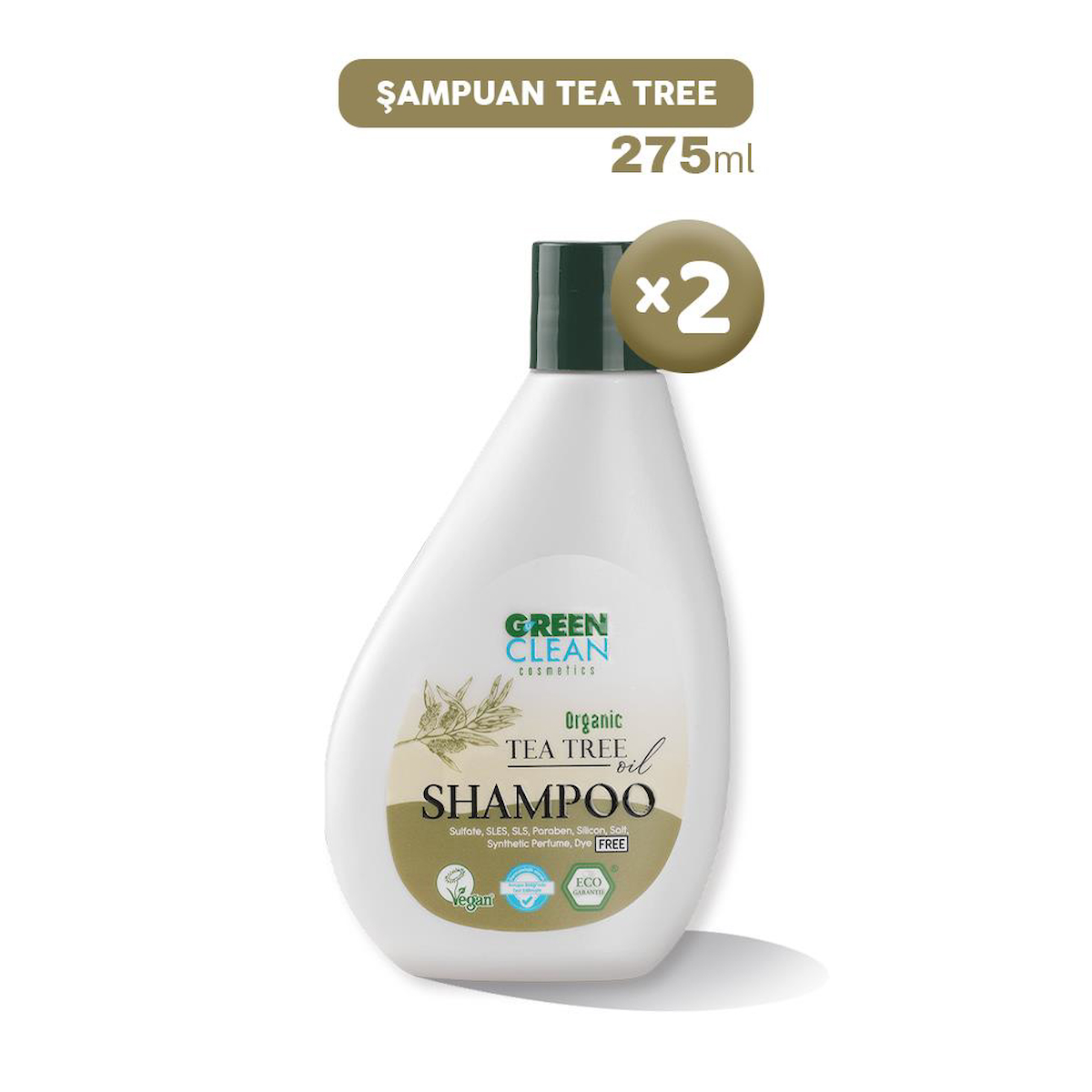 Green Clean Şampuan Tea Tree 275 ml x 2