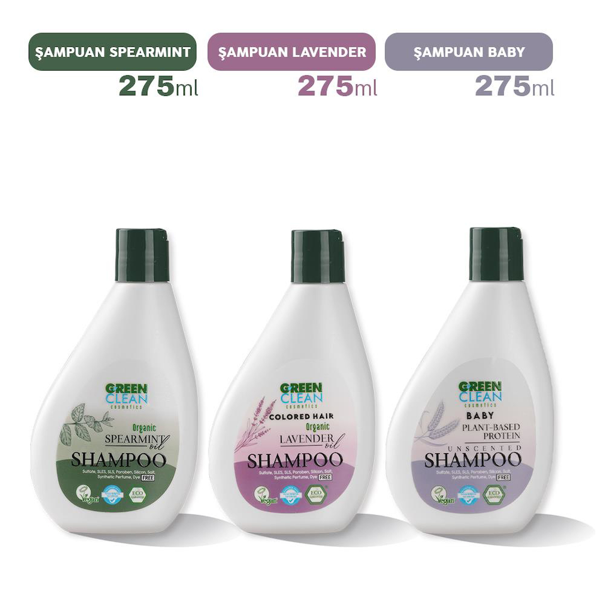 Green Clean Şampuan Baby, Spearmint ve Lavender 275 ml