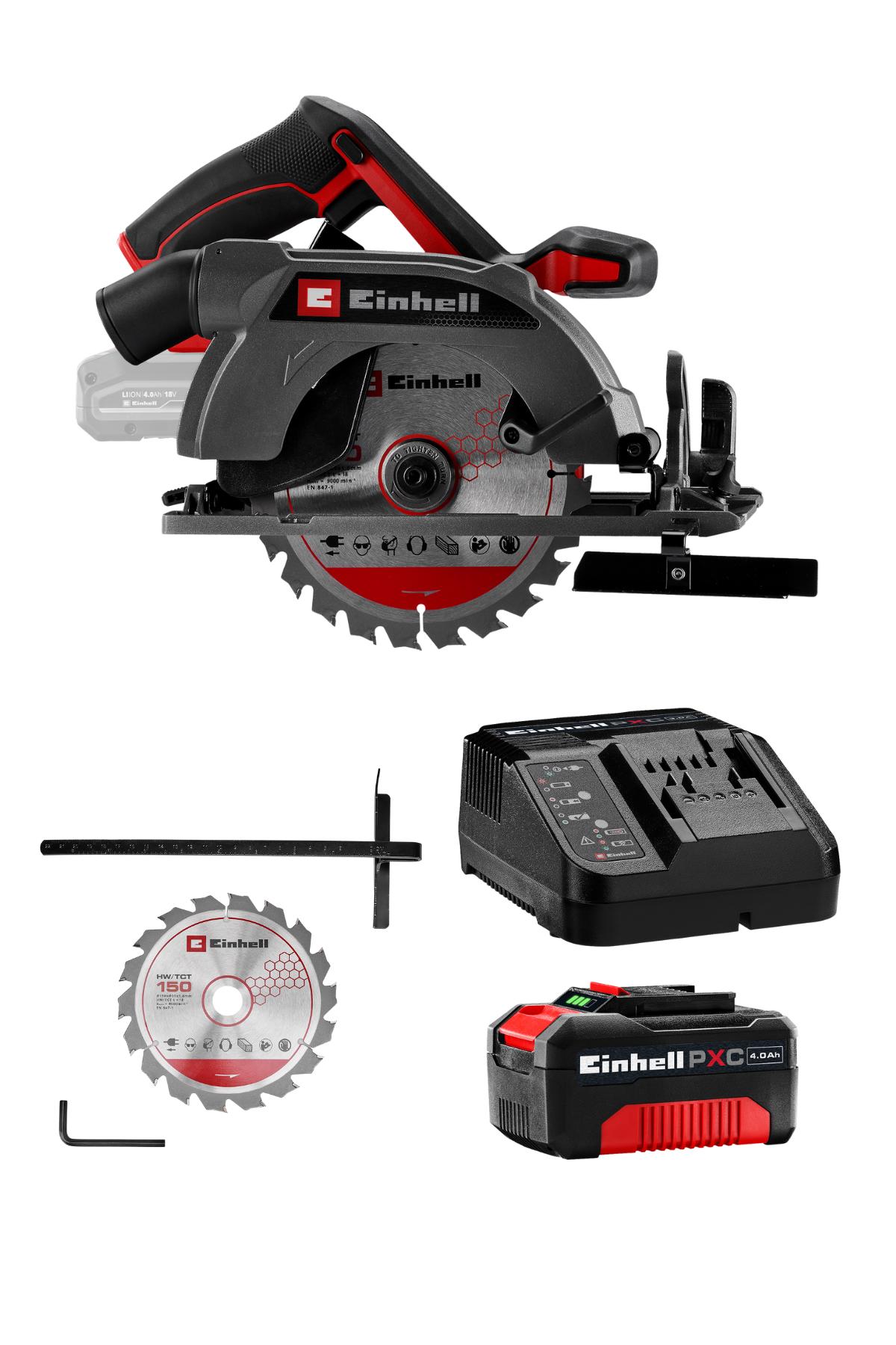 Einhell TE-CS 18/150-2 Li, Akülü Daire Testere Seti (4,0 Ah Akü ve Şarj Cihazı Dahildir)