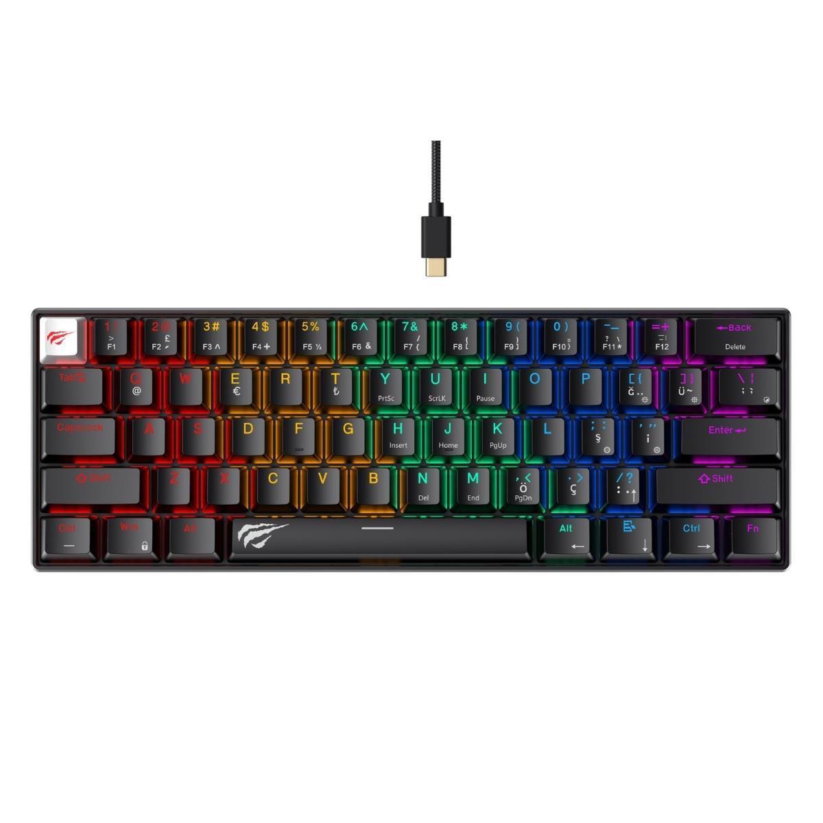 Havit Gamenote KB903L Mekanik Blended Aydınlatma Oyuncu Klavyesi – 61 Tuş – Siyah