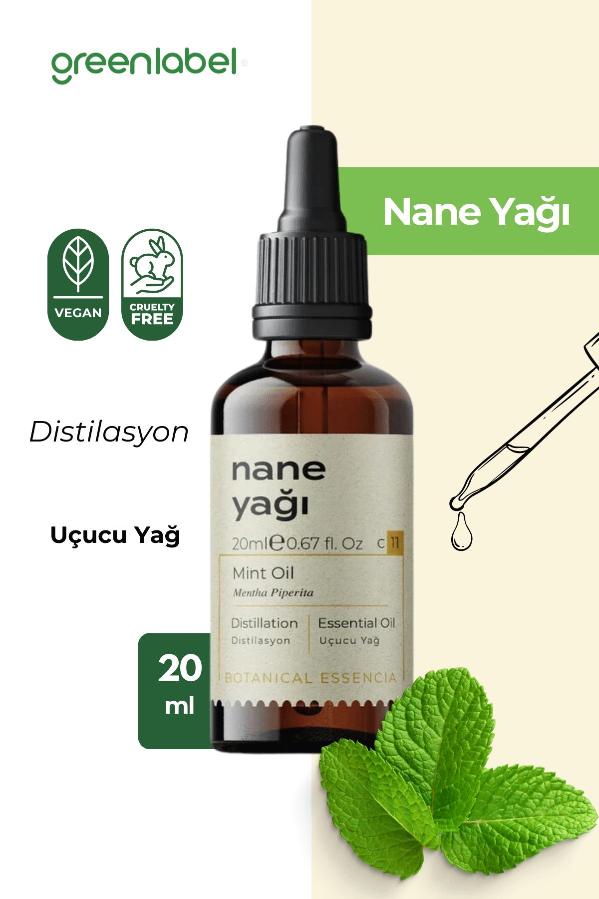 Greenlabel Nane Yağı 20 Ml.