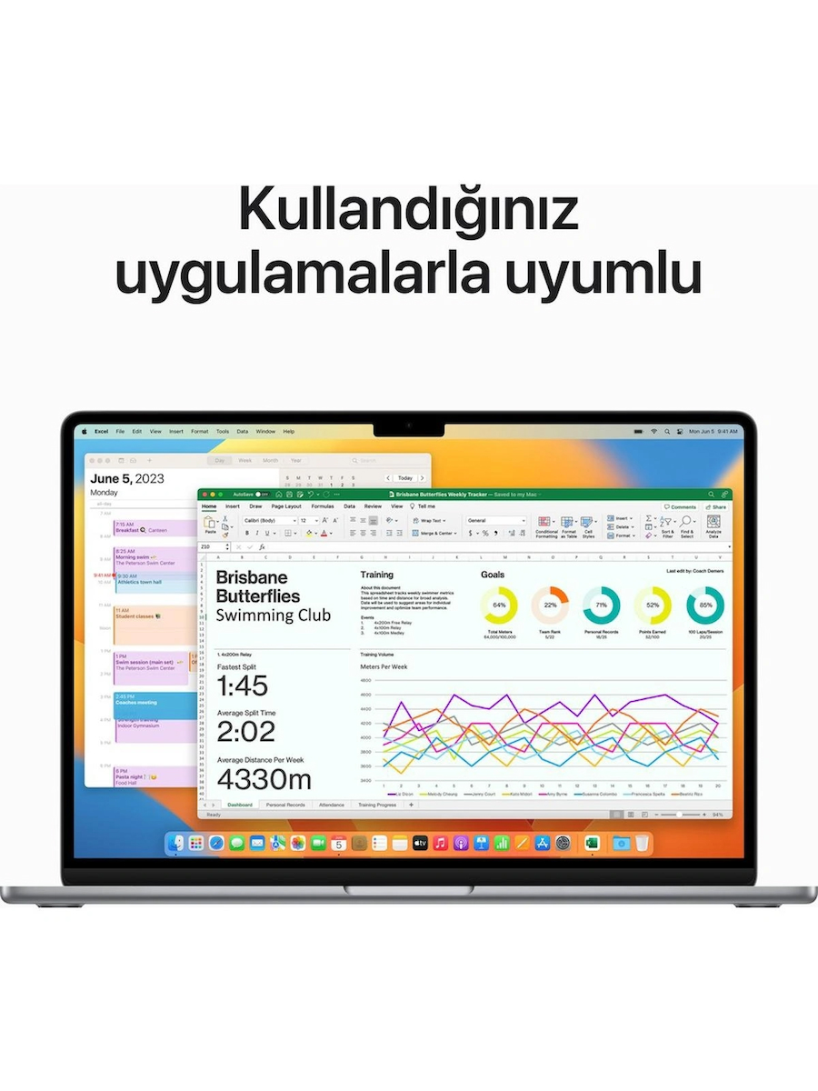 Apple MacBook Air M2 15.3″ 8 GB RAM 256 GB SSD Dizüstü Bilgisayar Uzay Grisi