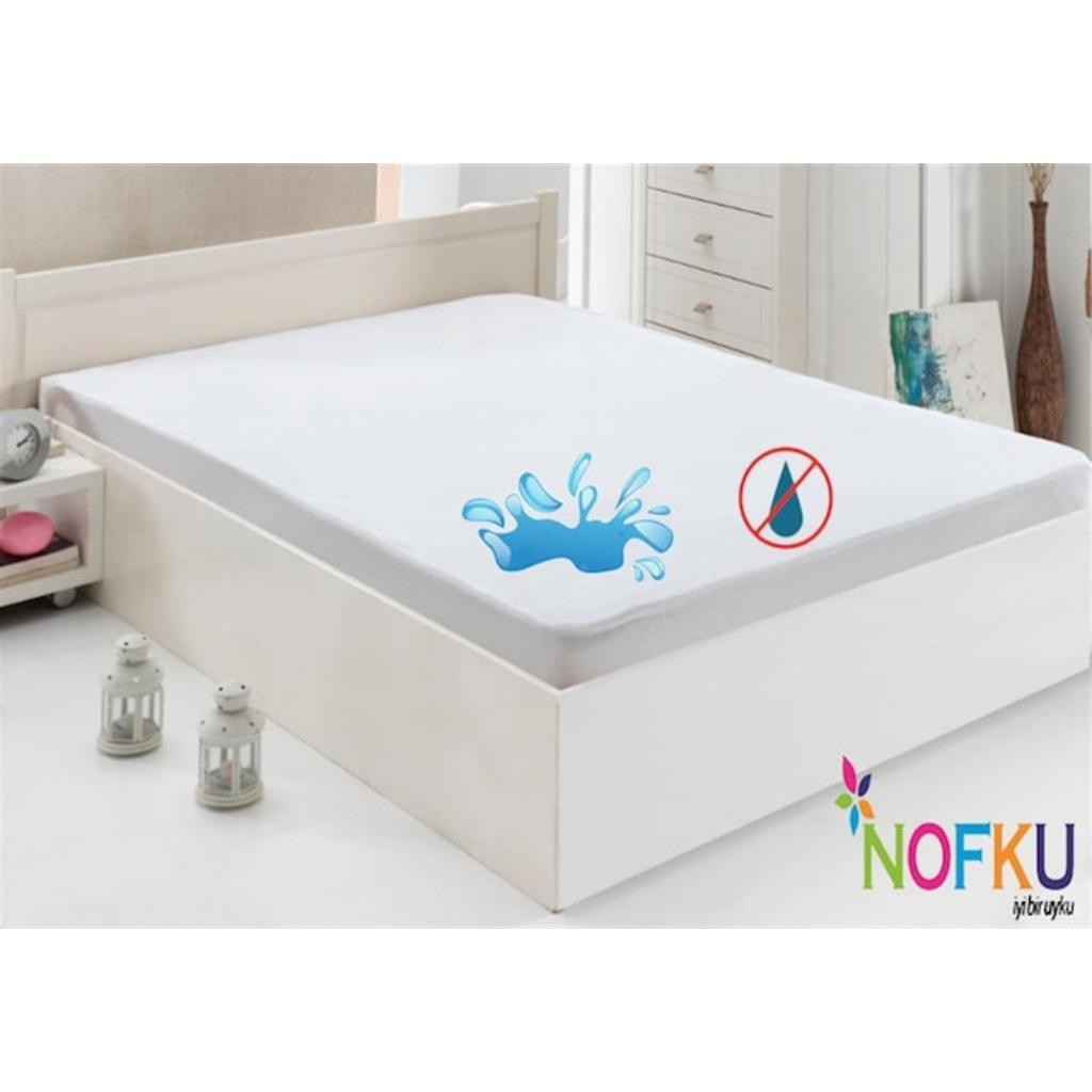 Nofku 160 x 200 Sıvı Geçirmez Alez Beyaz