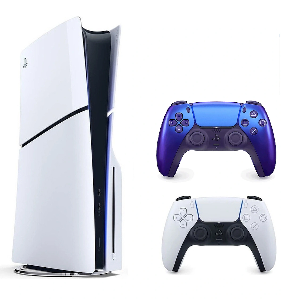 Sony Playstation 5 slim Cdli versiyon + 2.kol Dualsense Chroma İndigo Blue mavi ( İthalatçı Garantili )