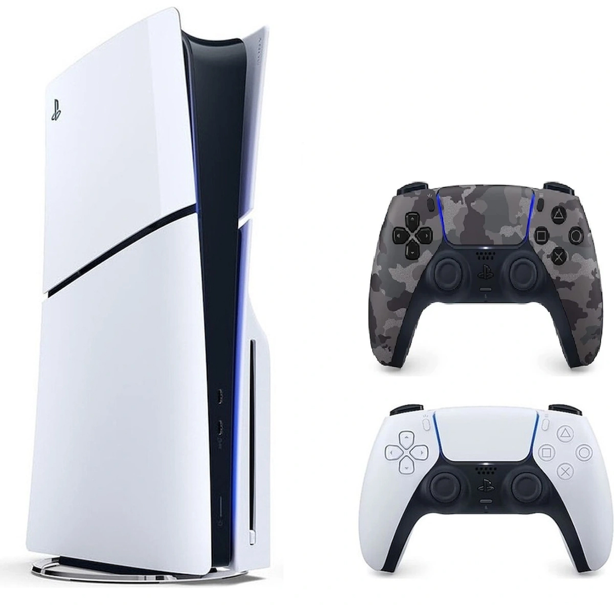 Sony Playstation 5 slim Cdli versiyon + 2.kol Dualsense Kamuflaj gri ( İthalatçı Garantili )