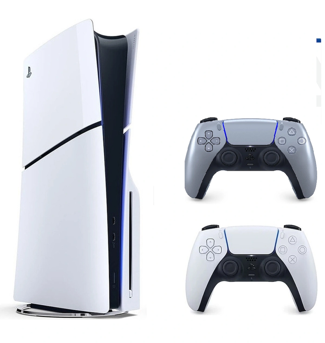Sony Playstation 5 slim Cdli versiyon + 2.kol Dualsense Silver sterling gri ( İthalatçı Garantili )
