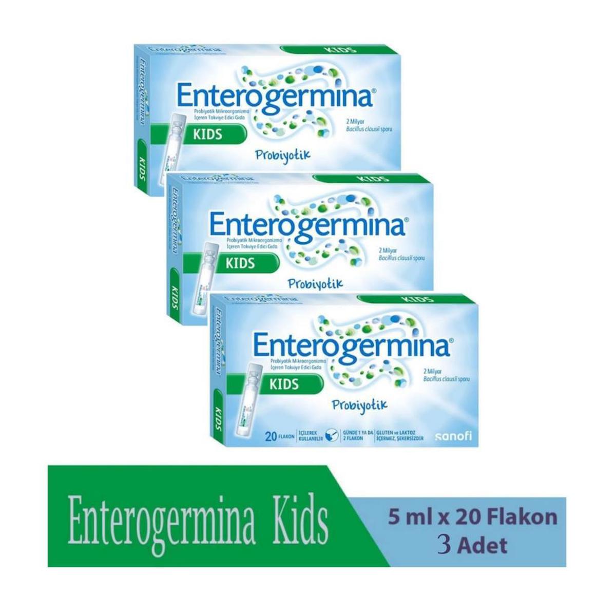 Enterogermina Kids Probiyotik 5 Ml x 20 Flakon- 3 ADET- SKT:09/2025