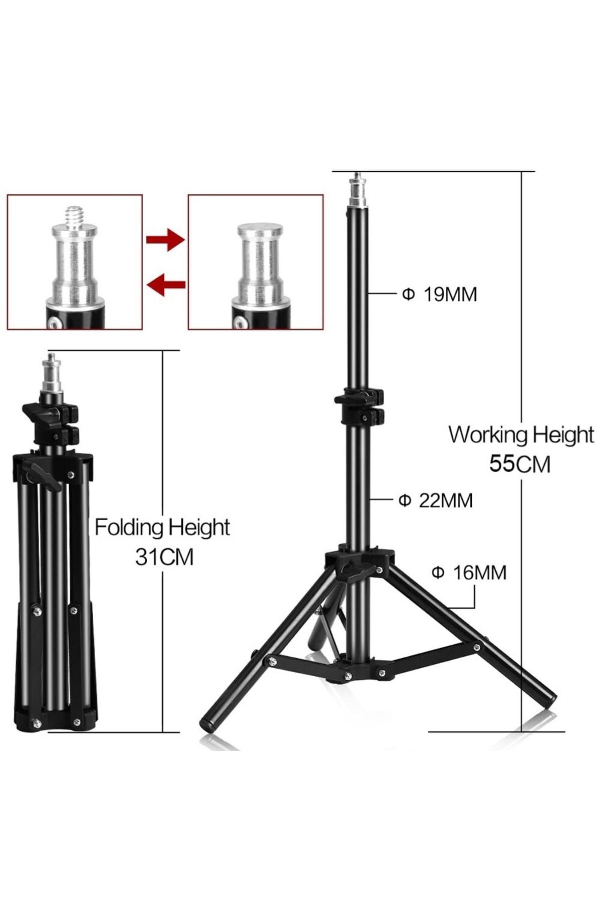 2 Metre Light Stand Profesyonel Işık Ayağı 200 Cm 3 Kg Kapasiteli 2m Işık Ayağı