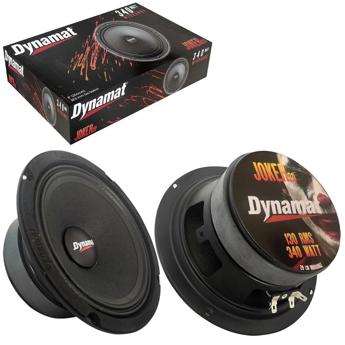 Garaj Dünyası Dynamat Joker-20 Oto Midrange 20cm 340 Watt Maksimum 130W RMS (1 Takım/2 Adet)