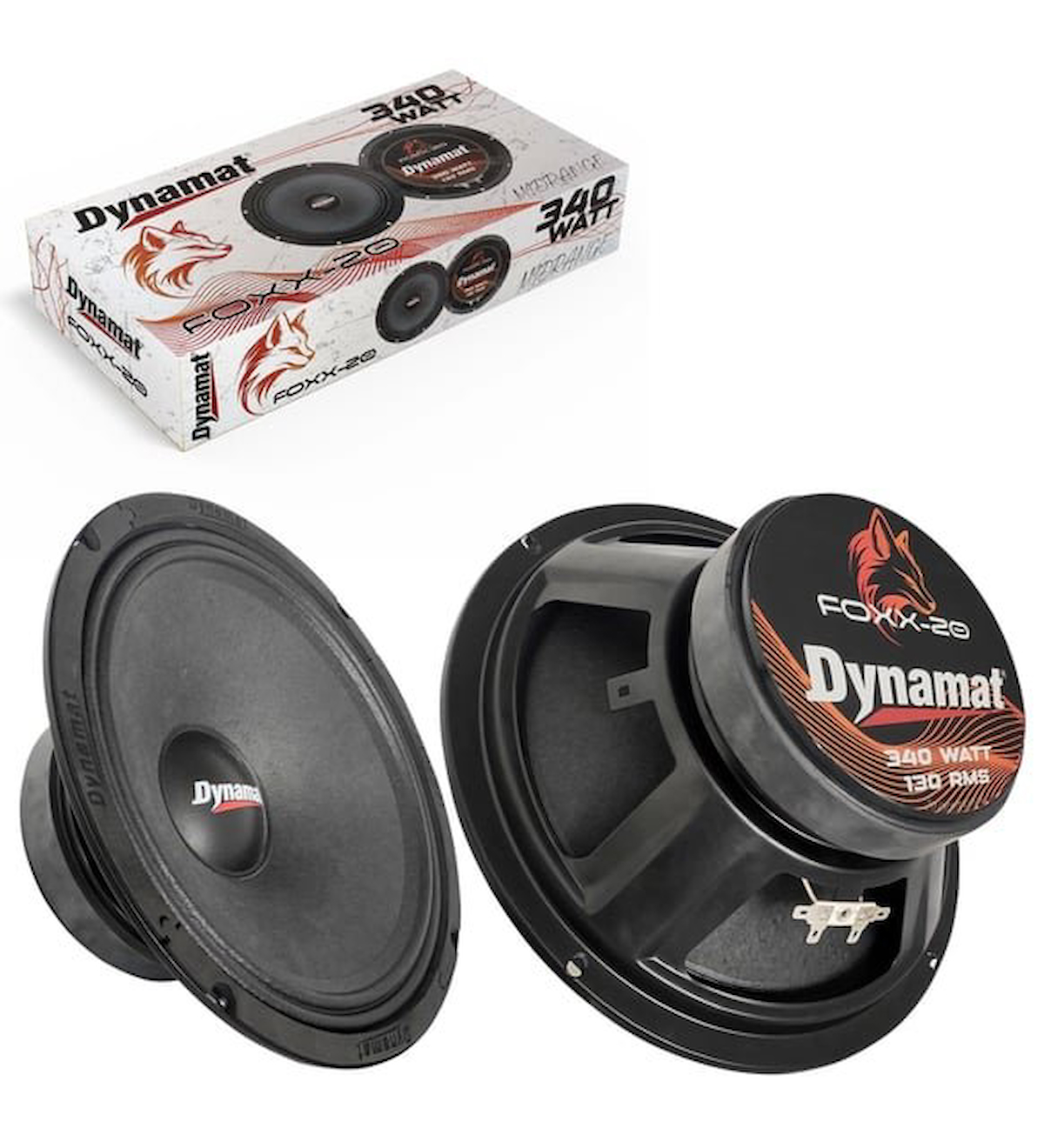 Dynamat Foxx-20 Oto Midrange 20cm 340 Watt 130 Watt RMS 2 Adet