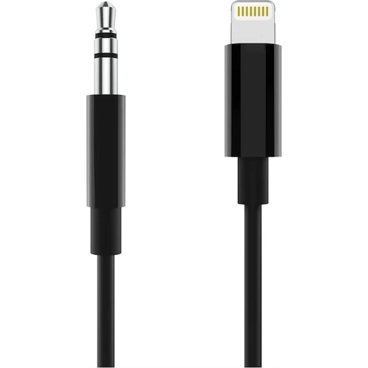 HEPTRENT Iphone Uyumlu Lightning 3.5 mm Aux Çevirici Kablo Siyah 1 mt