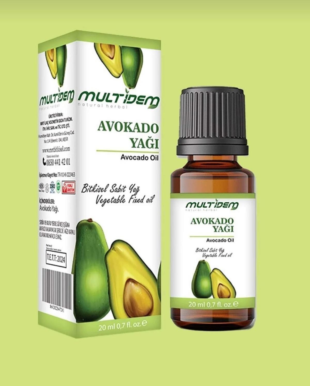 multidem Avokado Sabit Bitkisel Yağı 20ml