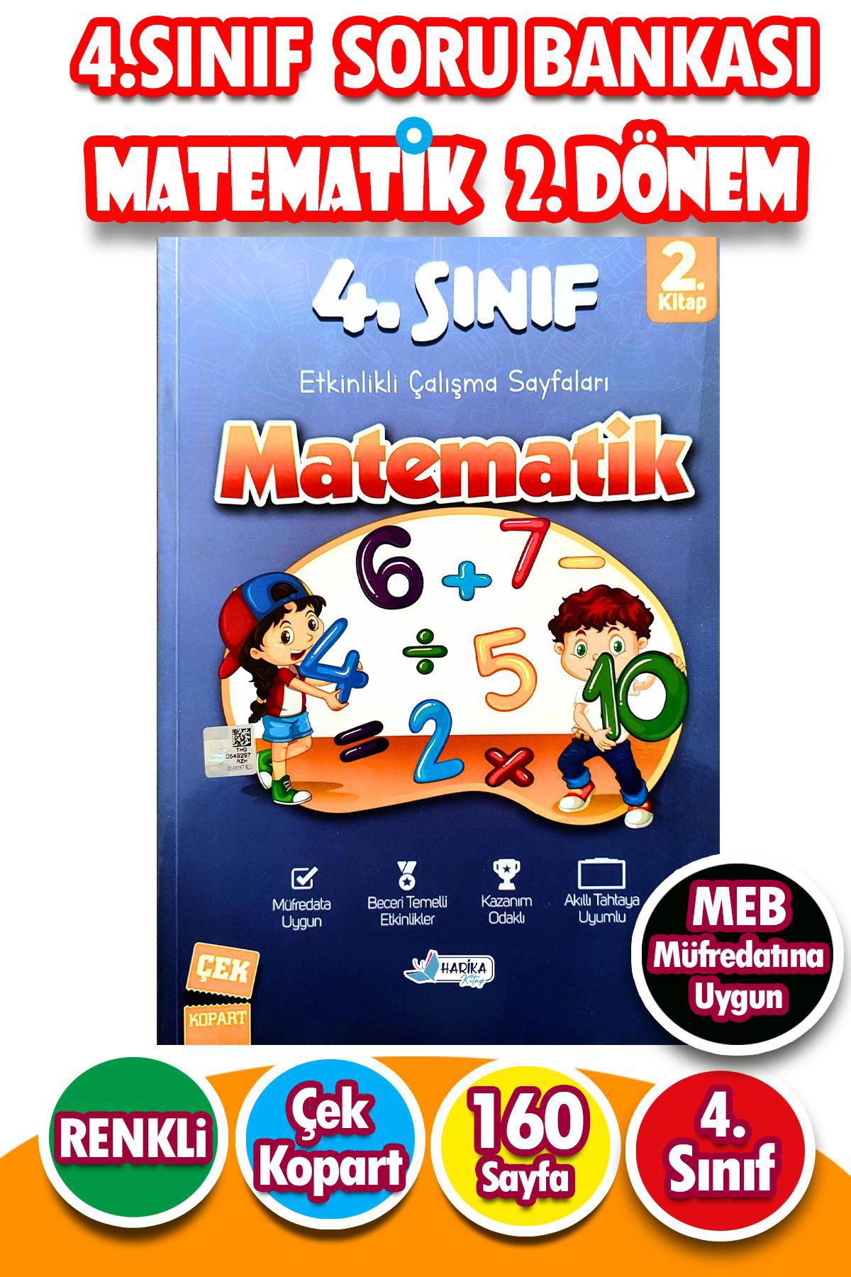 4.Sınıf Matematik 2.Dönem - Etkinlikli Çalışma ve Soru Bankası Kitabı