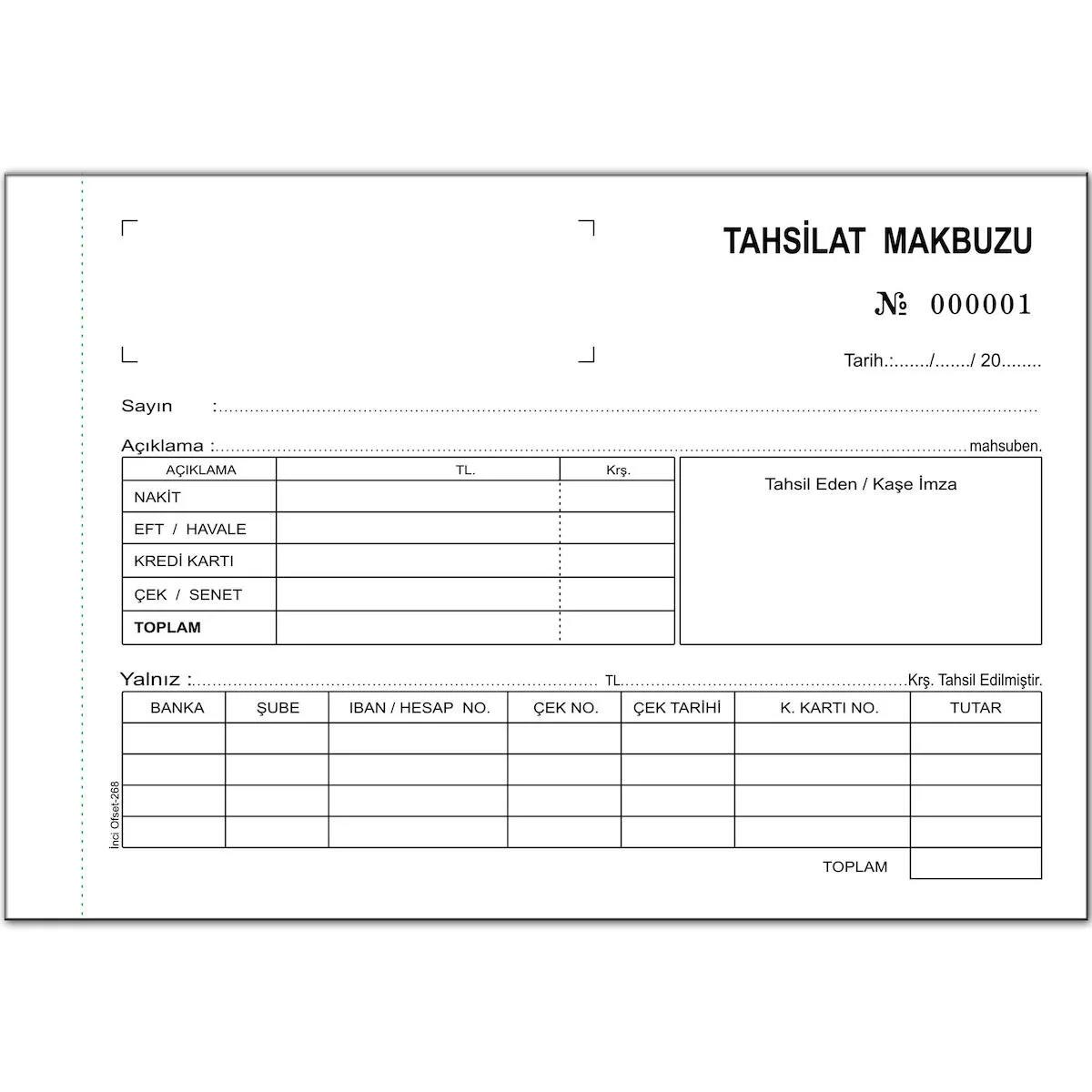 Tahsilat Makbuzu A5 - 2 Nüsha 6 Cilt