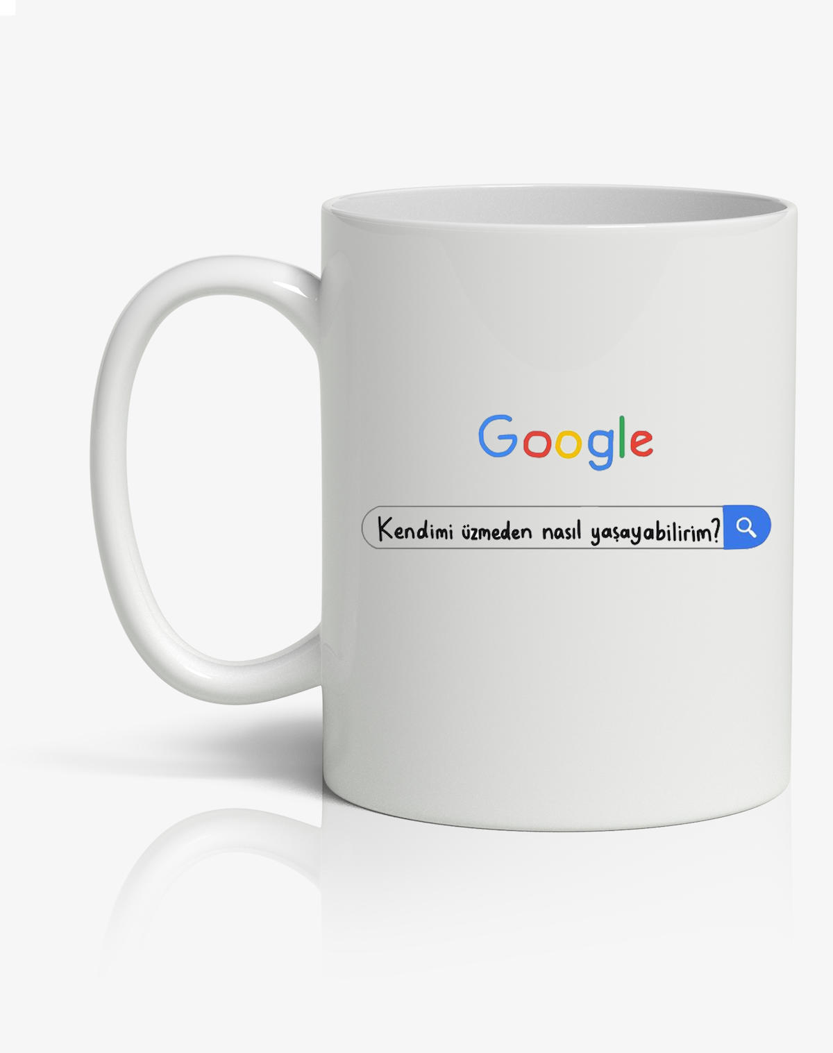 Google Kendimi Üzmeden Nasıl Yaşayabilirim Baskılı Kupa Bardak