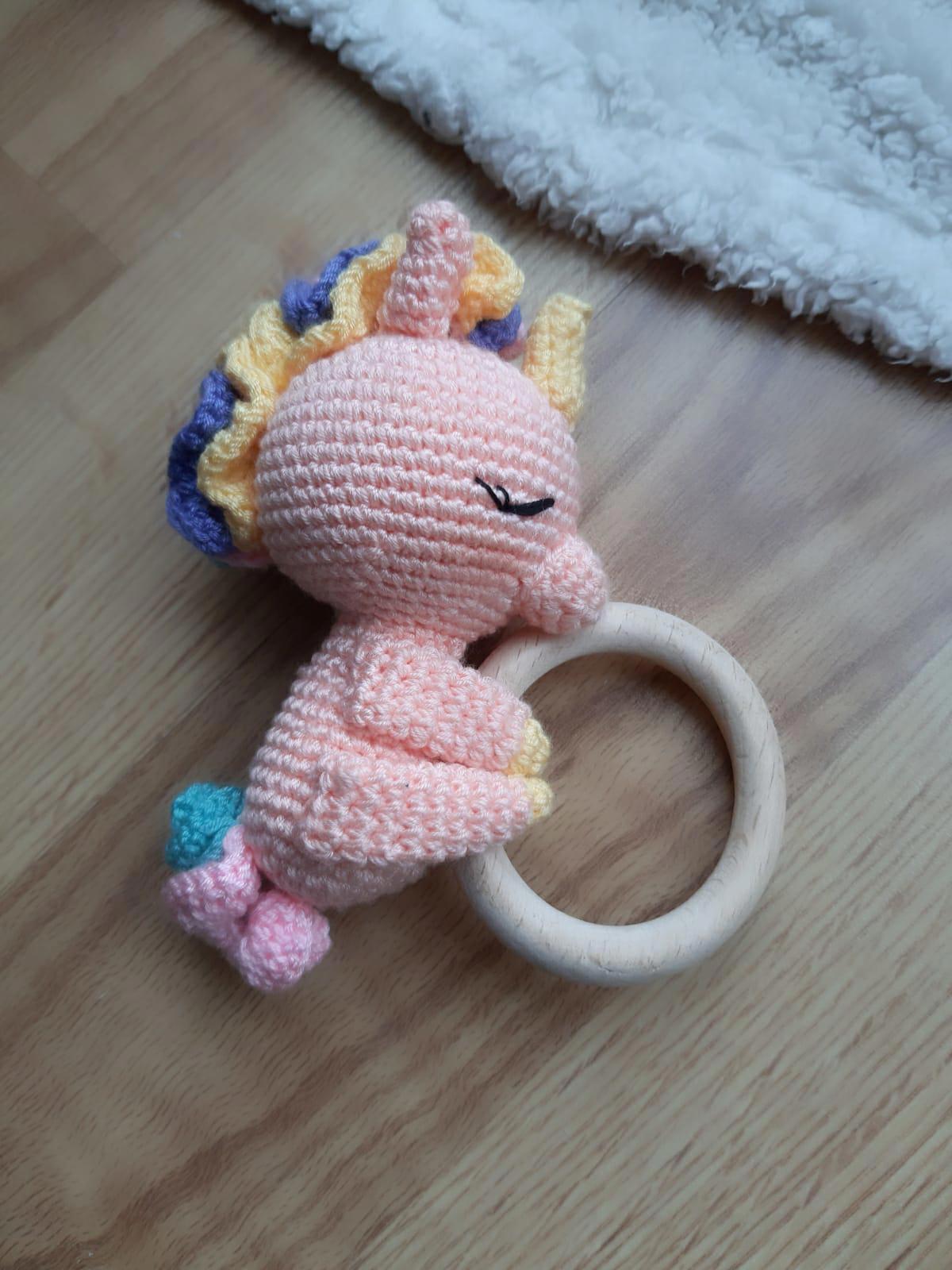 Amigurumi El Örgüsü sağlıklı Bebek Dişlik&Çıngırak