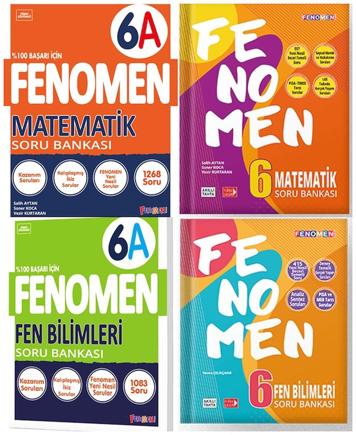 Fenomen Okul 6. Sınıf Matematik + Fen Bilimleri A + B Soru Seti 4 Kitap ...