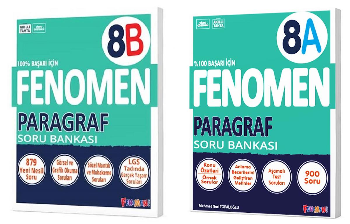 Fenomen Okul 2024 8. Sınıf Lgs Paragraf A + B Soru Bankası Seti 2 Kitap