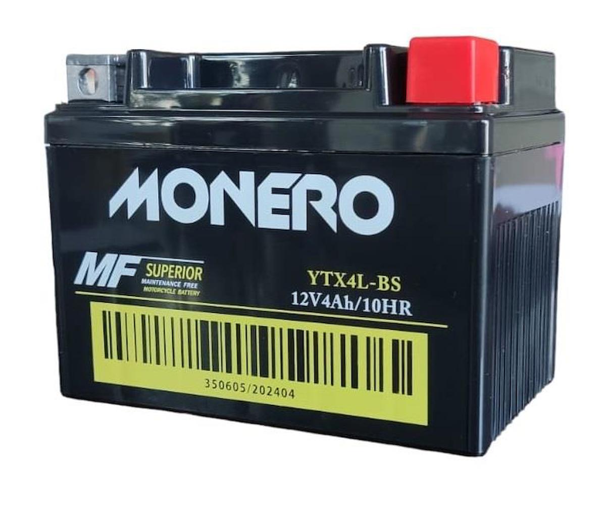 MONERO 12V 4Ah MOTOSİKLET AKÜSÜ (113*70*85mm) (YTX4L)