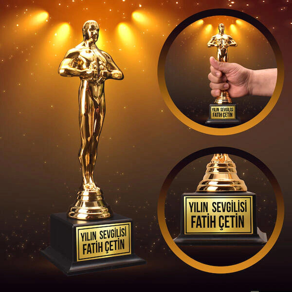 Mobgift Kişiye Özel Isim Baskılı Yılın En Iyi Öğretmeni Oscar Ödülü Oscar Heykel