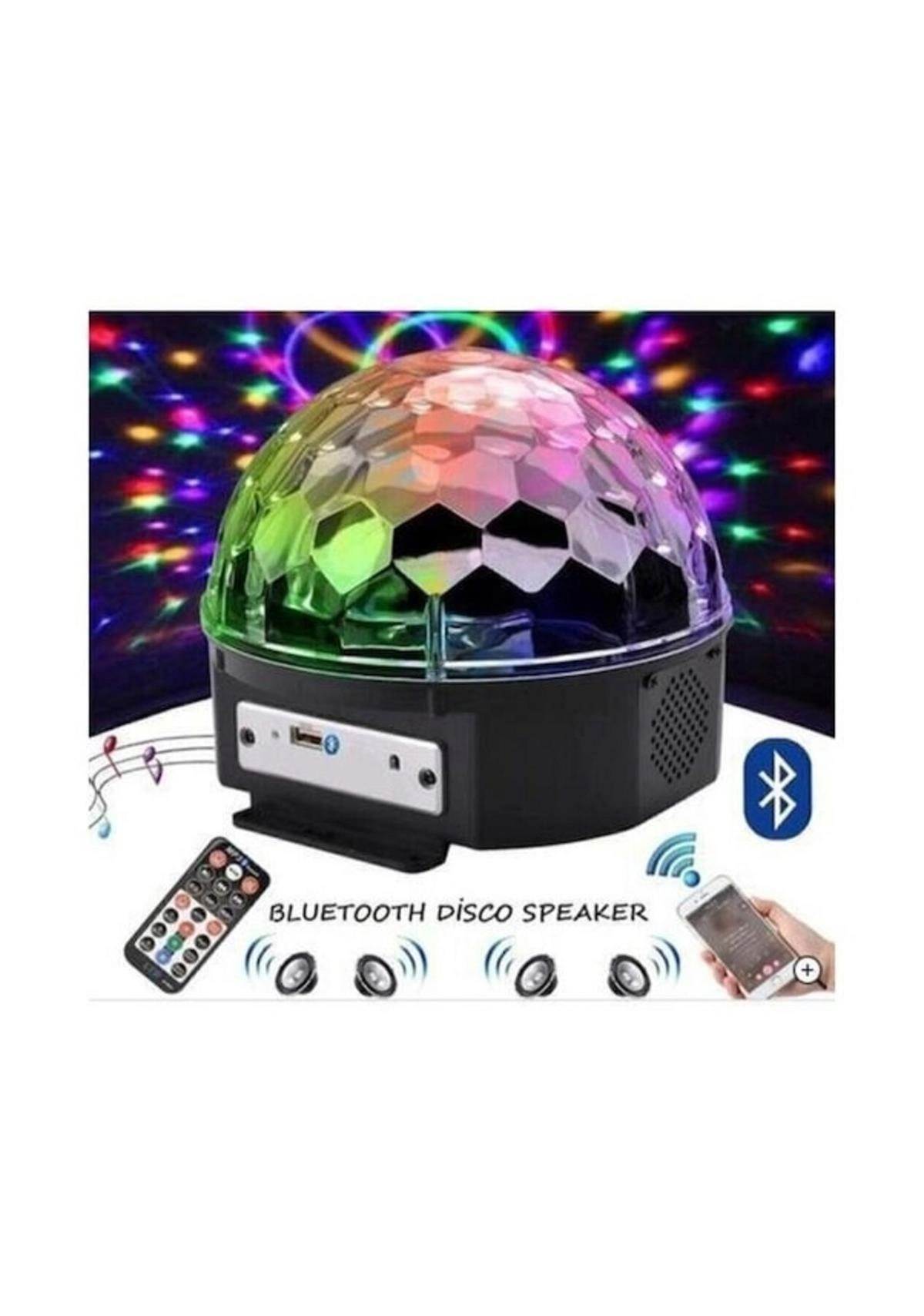 Disco Topu Lamba Speaker Bluetooth Sd Aux Usb Led 